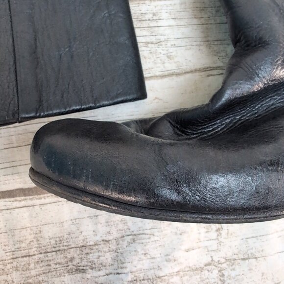 Poppy Barley Knee High Zipper Black Leather Equestrian boots Women Size 10 - Picture 8 of 12